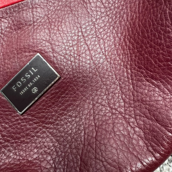 Fossil Patchwork  Multicolor Leather Zipper Pocket Satchel Crossbody Bag - Picture 6 of 15